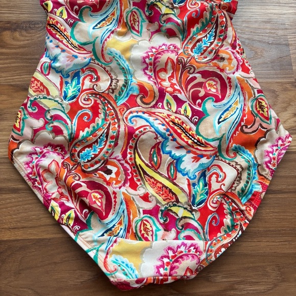 Lauren Ralph Lauren Boho Sunrise Paisley Mio One-Piece Multi Swimsuit - Picture 8 of 16
